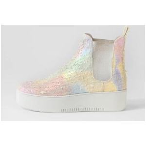 Wylders Rainbow Multi Silver Leather Chelsea Boots