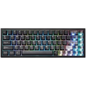 YUNZII AL65 QMK/VIA Hollow Mechanical Tri-Mode Hot-Swap Hollow Pattern Black Keyboard - Milk V2 Switch