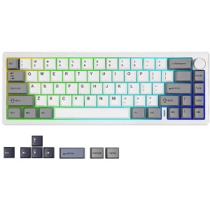 YUNZII AL68 QMK/VIA Aluminium Mechanical Tri-Mode Hot-Swap Silver Keyboard - Milk V2 Switch