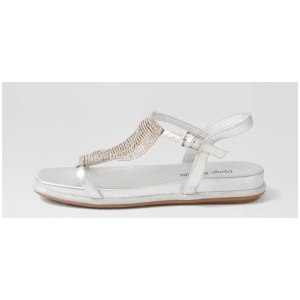 Yerrys Silver Leather Sandals