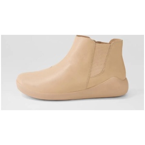 Yumba Xw Cafe Rose Gold Leather Elastic Chelsea Boots