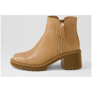 Zango Tan Leather Ankle Boots