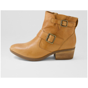 Zarelli Dark Tan Leather Ankle Boots