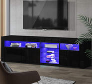 Zayen 180Cm Led Tv Entertainment Unit Black Queen