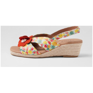 Zenea Fruit Salad Orange Leather Suede Sandals
