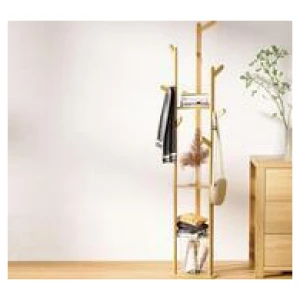 Zephy 9 Hooks Bamboo Coat Stand Brown