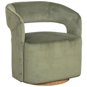 Zeta Fabric Swivel Armchair, Deep Green