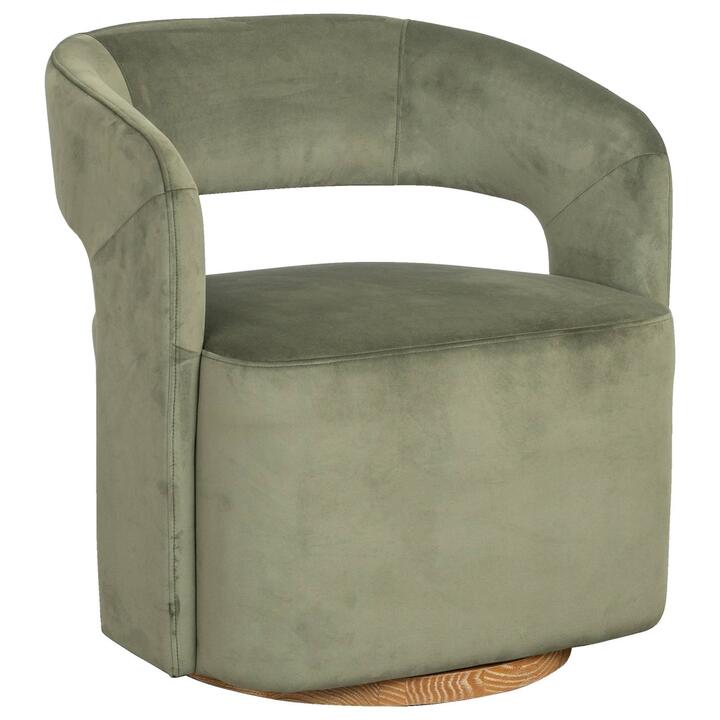 Zeta Fabric Swivel Armchair