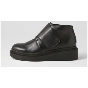 Ziloch Black Leather Ankle Boots