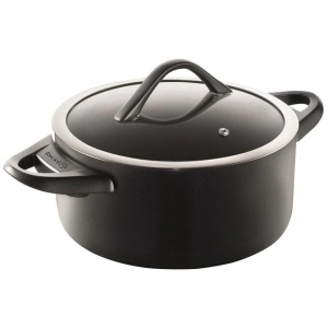 iD3 CS Hard Anodised Casserole with Lid & Bakelite handle Size 24X11cm by Baccarat