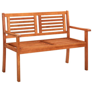 2 Seater Garden Bench 120 Cm Solid Eucalyptus Wood
