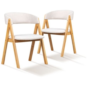 2x Dining Chairs Padded Seat Kitchen Living Room Lounge Cafe Wingback