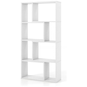 4 Tier Geometric Bookshelf With 8 Cube Storage Organizer