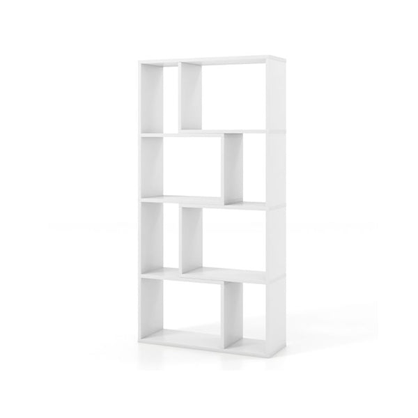 4 Tier Geometric Bookshelf With 8 Cube Storage Organizer