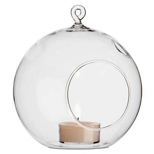 50 x Wholesale Lot of Hanging Clear Glass Ball Tealight Candle Holder - 8cm Diameter / High - Wedding Globe Decoration Terrarium Succulent Plant Mini