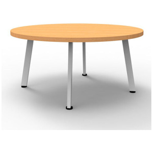 900Mm Round Serenity Coffee Table In White Satin Frame Beech