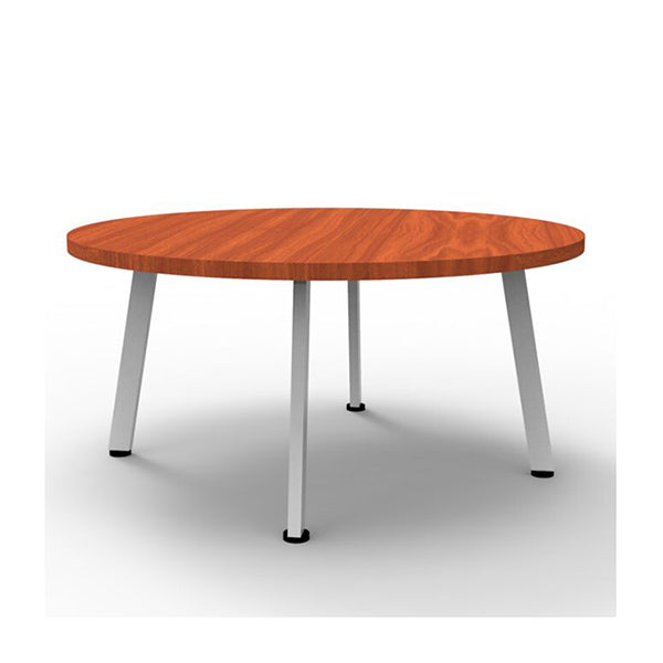 900Mm Round Serenity Coffee Table In White Satin Frame Cherry