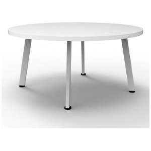 900Mm Round Serenity Coffee Table In White Satin Frame Natural White