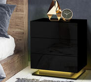 Adeth Bedside Table With Led Black Medium