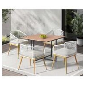 Almora 4 Seater Outdoor Dining Set White