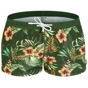 Aloha Hibiscus Green Shorts S