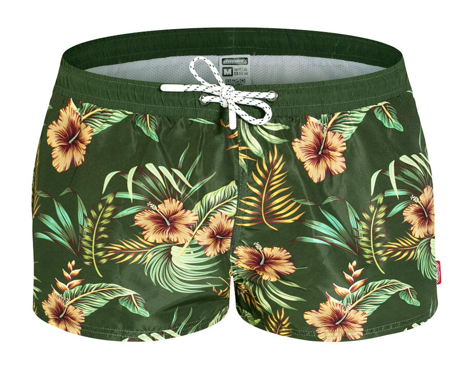 Aloha Hibiscus Green Shorts S