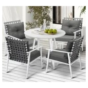 Anhur 4 Seater Outdoor Dining Set Grey