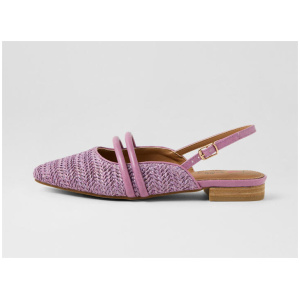 Antees Lavender Synthetic Raffia Flat Shoes