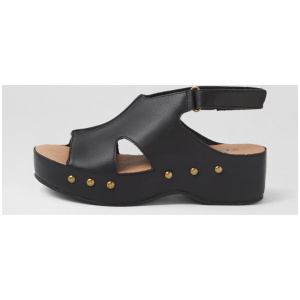Ariss Black Leather Sandals