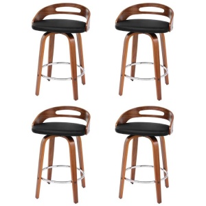 Artiss 4x Bar Stools Swivel Dining Chairs Low Back Counter Seat PU Cushion