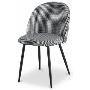 Artiss Dining Chairs Set of 2 Linen Solid Curved Houndstooth
