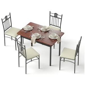 Artiss Dining Table and Chairs Set of 5 Compact Kitchen Furniture Upholstered