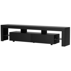 Artiss TV Cabinet Entertainment Unit Stand RGB LED Gloss Furniture 200cm Black