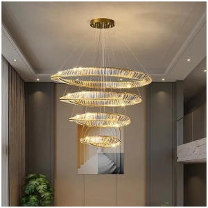 BAMDECOR C3342/4 Modern Crystal Chandeliers Lighting Fixtures Contemporary Wave Chandelier Lighting Fixtures Crystal Pendant Ceiling Lights for Living