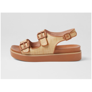 Babilon Natural Tan Woven Leather Sandals