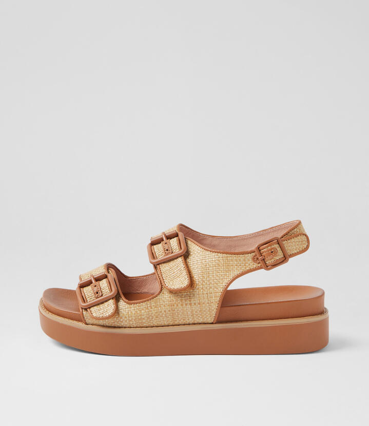 Babilon Natural Tan Woven Leather Sandals