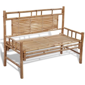Bamboo Bench With Backrest