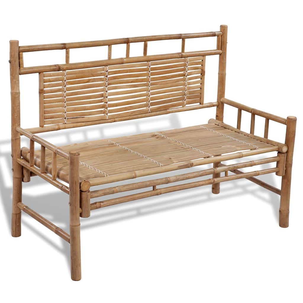 Bamboo Bench With Backrest