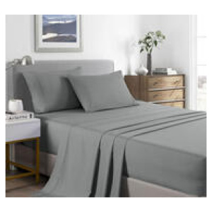 Bamboo King 2000Tc Mid Grey Sheet Set Grey