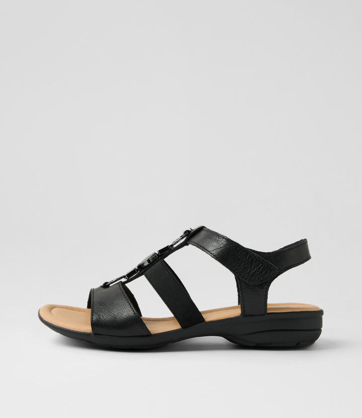 Bartie Black Leather Sandals