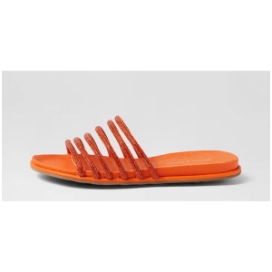 Battar New Orange Jewel Fabric Slides