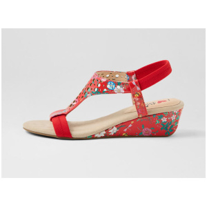 Beatriz Red Botanic Patent Pu Sandals