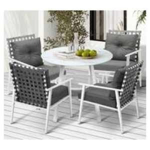 Belize 4 Seater Outdoor Dining Set Grey