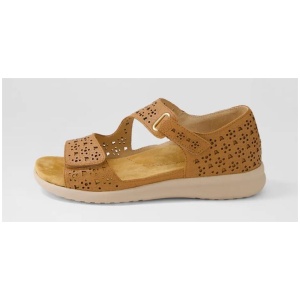 Bizza Xw Dark Tan Almond Leather Sandals