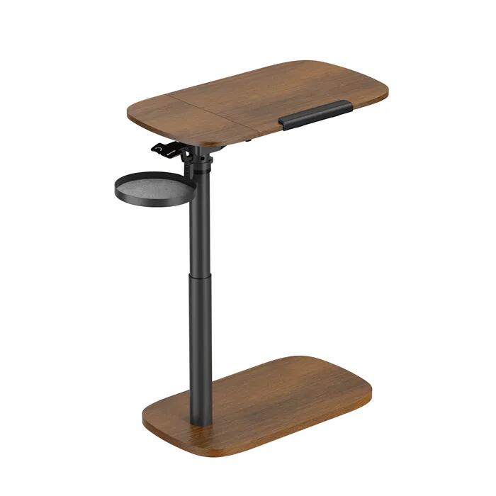 Brateck Storage-Savvy Height Adjustable Mobile Side Table Walnut