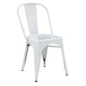 Bridge 6 Seater Dining Table Set With Replica Tolix Chairs White