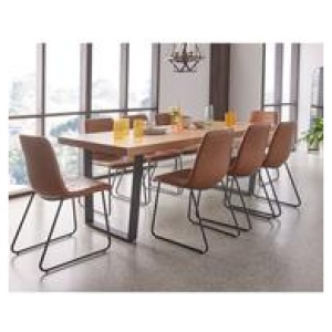 Bridge 8 Seater Dining Table Set With Frankie Chairs Brown