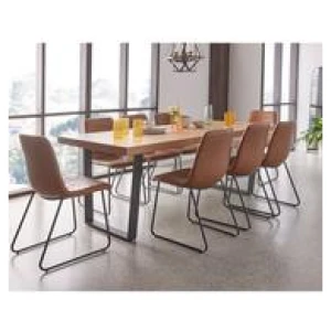 Bridge 8 Seater Dining Table Set With Frankie Chairs Brown