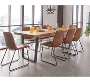 Bridge 8 Seater Dining Table Set With Frankie Chairs Brown
