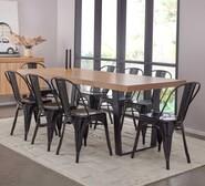 Bridge 8 Seater Dining Table Set With Replica Tolix Chairs Black